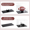 Football Display Case Full Size, Acrylic Clear Box with Stand, UV Protected Memorabilia Holder, for Autographed Football Fans & Collectors, Sports