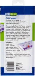 Ezy Dose Weekly (7-Day) AM/PM Pill Organizer, X-Large Case, Blue/Purple | Daily Vitamin Box & Supplement Medicine Planner, 2 Times a Day Push