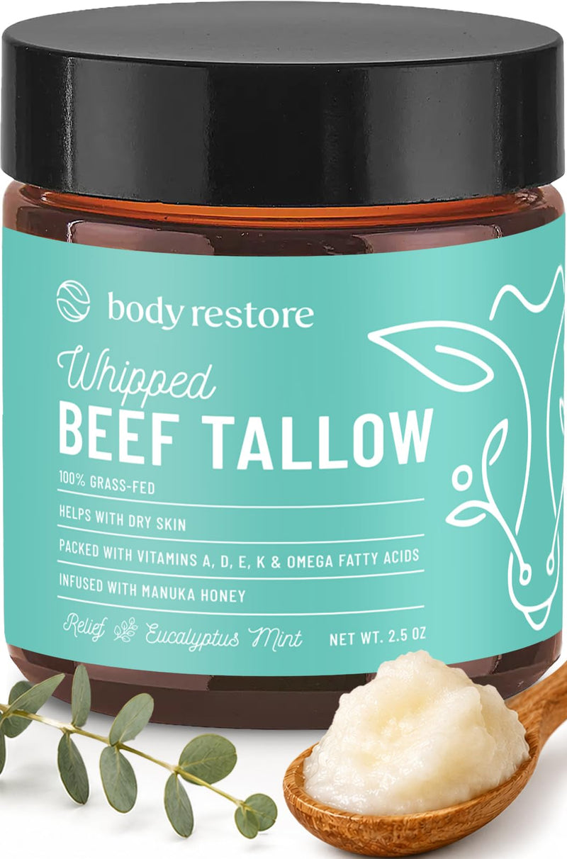 Body Restore Whipped Beef Tallow Balm – Fathers Day Gift for Dad from Daughter Son Wife, Grass Fed Face & Body Moisturizer, Birthday Gifts for