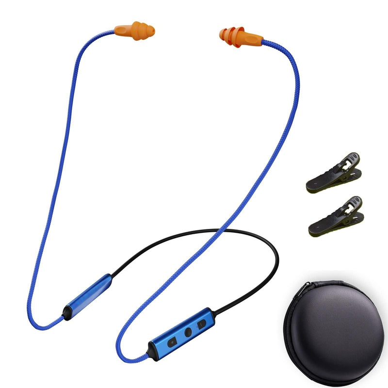 Ear Plugs Bluetooth Headphones for Work, Neckband Wireless Earbuds, Noise Reduction In-Ear Earphones with Mic and Controls, Waterproof Earbuds