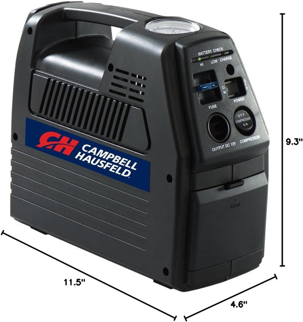 Campbell Hausfeld 12 Volt Inflator, Rechargeable, Compressor for Tire Inflation (CC2300) 230 PSI Rechargeable