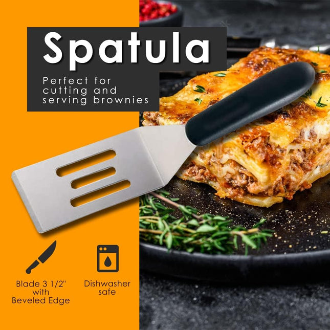Stainless Steel Mini Serving Spatula, Culinary Kitchen Spatula for Serving and Turning, Mini Slotted Turner for Flipping