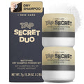 I Dew Care Dry Shampoo - Tap Secret Duo Gift Set, with Black Ginseng, Non-Aerosol, Benzene-Free, Mattifying Root Boosting Powder, No White Cast,