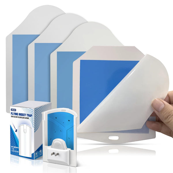 Trap Refills, Flying Insect Trap Refill Kit NO Device - 4 Pcs Glue Cards, Each Glue Card Lasts up to 65-Day or until Full Flying Insect Trap (4 X
