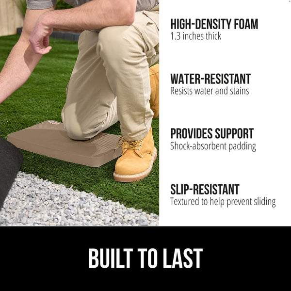 GORILLA GRIP® Extra Thick Patent Pending Supportive Foam Kneeling Pad, Large Cushion Knee Pads for Gardening, Baby Bath Time, Dirt and Water