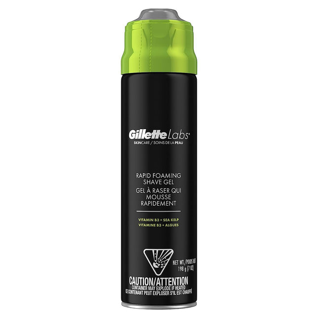 Gillette Labs Rapid Foaming Shaving Gel for Men, Alcohol, Dye and Paraben-Free w