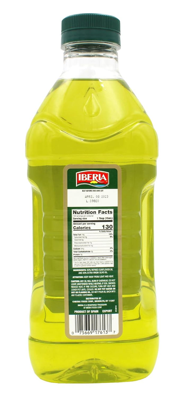 Iberia Extra Virgin Olive Oil & Sunflower Oil Blend, 51 Fl Oz 51 Fl Oz (Pack of 1)