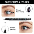 Evpct 7Pcs Colored Liquid Eye Liners Face Stamp Cosplay Gothic Makeup Set Kit for Beginners, Black Brown Purple Blue Red Pink Green Star Flowers