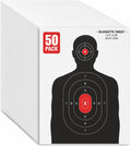 Juvale Paper Shooting Targets for Shooting Range - 50 Pack, 14 x 22 in, Silhouette & Red Bullseye - Pistol Targets