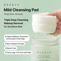 NEEDLY Mild Cleansing Pad, Makeup Remover for Sensitive Skin (60 Pads), Triple Deep Cleansing, Barrier Care with Only Two Surfactants & Panthenol,
