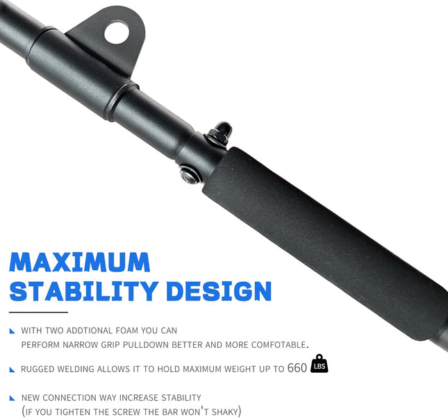 39.4'' Lat Pull down Bar with Swivel, Non-Slip Lat Pulldown Attachments for Cable Machine LAT Pull down Machine, Lat Pul