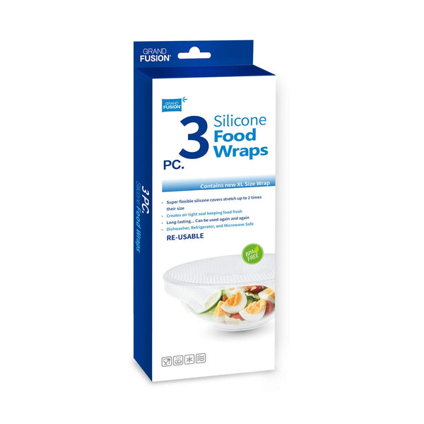 Grand Fusion Microwave-Safe Silicone Food Wrap, Flexible and Reusable Wraps for Food, BPA-Free and Long-Lasting Food Wrap, Bowl Cover, Available