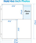 MaxGear 30 Pack 4x6 Photo Sleeves for 3 Ring Binder (180 Pictures),3 Pocket 4" x 6"-3 pockets 30 pack