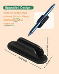 Adhesive Pencil Holders for Desk Set of 10 - Silicone Pen Holder with 15 PCS Upgraded Adhesive Pads - Flexible Pencil Holder for Walls Clipboards,