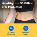 Newrhythm Probiotics 50 Billion CFU 20 Strains, 60 Veggie Capsules, Targeted Release Technology, Stomach Acid Resistant, No Need for