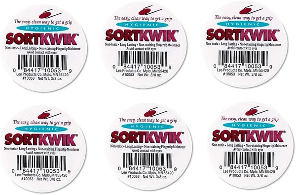 LEE 10053 Sortkwik Fingertip Moisteners, 3/8 oz, Pink, Sold as 6 Pack