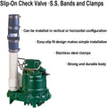 Hydro Master Plastic Sump Pump Check Valve with Stainless Steel Clamps 2 inch 2"