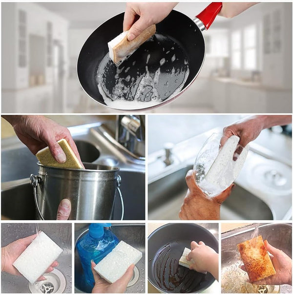 Natural Kitchen Sponge Compostable Kitchen Sponges Cellulose and Coconut Scrubber Abrasive Scrubbing Pads Smilepowo Environmentally Friendly