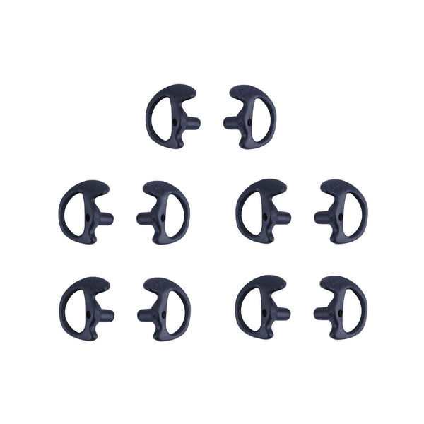 Two Way Radio Ear Mold Replacement Soft Silicone Ear Insert for Acoustic Coil Tube Earpiece (Black, 5 Pair Small)