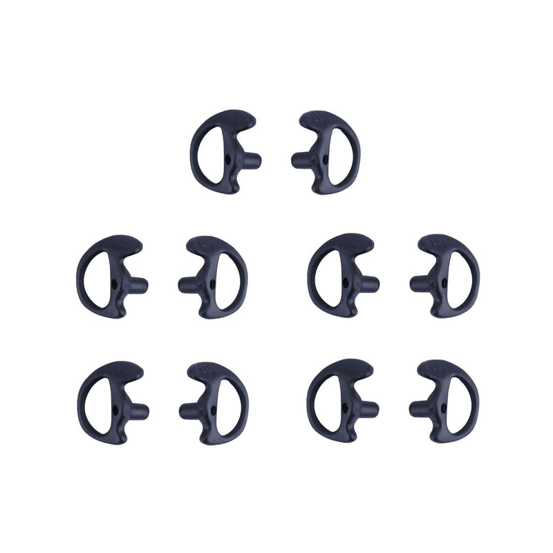 Two Way Radio Ear Mold Replacement Soft Silicone Ear Insert for Acoustic Coil Tube Earpiece (Black, 5 Pair Small)