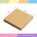 Sticky Notes 3x3 with Bright Colors, 6 Pads 100 Sheets/Pad (Kraft Paper)