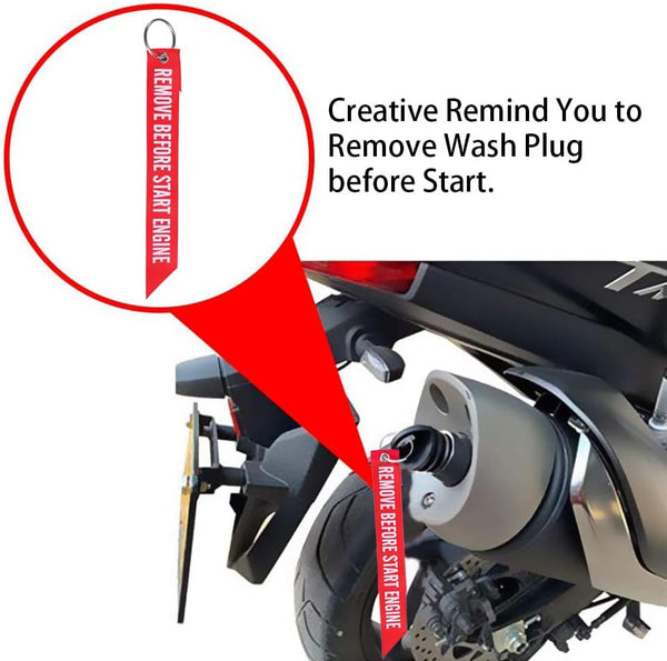 MELIFE 0.6"-1.5" Muffler Exhaust Wash Plug, Motorcycle Dirt Bike 2 Stroke with Streamer Rubber Exhaust Silencer (2 Pack)