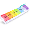 AUVON Weekly Pill Organizer Arthritis Friendly, BPA Free Travel 7 Day Pill Box Case with Spring Open Design and Large Compartment to Hold