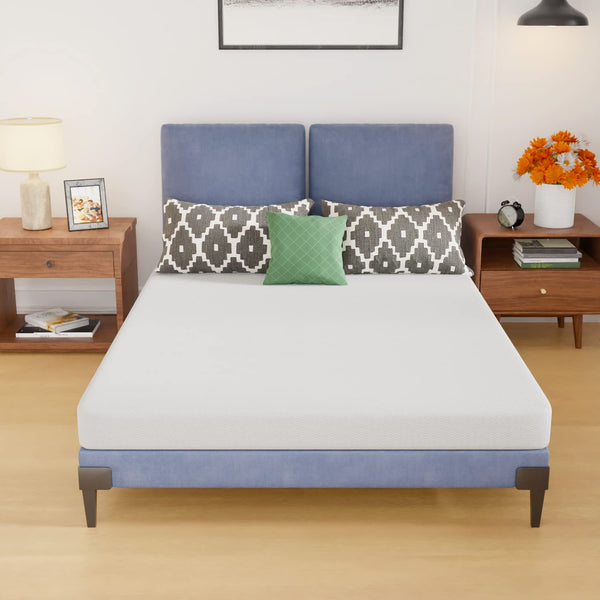 PayLessHere | 5 Inch Full Mattress | Medium Firm Base Foam Mattress | Removable Washable Zipper Cover | Breathable & Comfortable | White | Bed in
