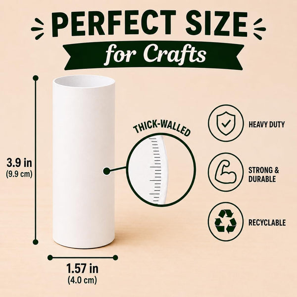 60 Pack Thick Cardboard Tubes for Crafts - Bulk Craft Rolls - Round Cardboard Tubes - Toilet Paper Rolls Crafts - Craft Tubes - Paper Tube for