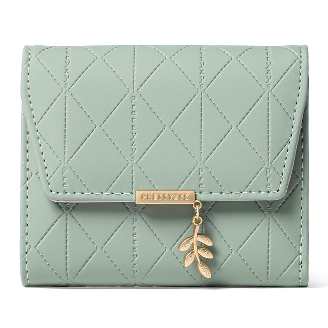 Bifold Wallet Women Leather RFID Blocking Card Holder Compact Wallet Zipper Coin