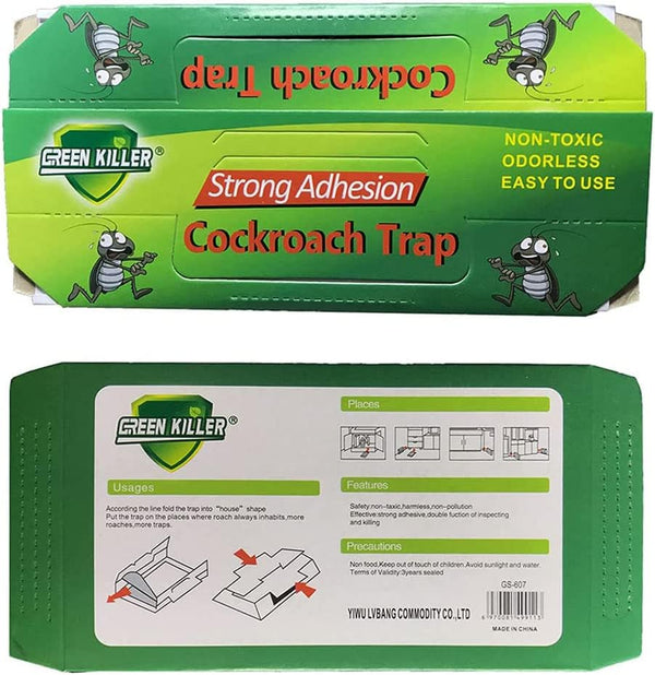 Cockroach Trap Roach Killer Indoor Home Non-Toxic Sticky Bug Glue Trap for Roach, Ants, Spiders, Bugs, Beetles, Crickets (10 Pack)
