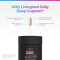 Livingood Daily Sleep Support, 5Mg Melatonin (60 Vegetarian Capsules) - Natural Sleep Aid for Adults - Sleeping Pills Supplement with Valerian