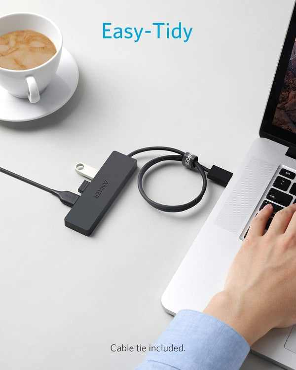 Anker USB Hub 4 Ports, Multiple USB 3.0 Hub, USB Splitter for Laptop, Extender for A Port Laptop, PC, Desktop and More [Charging Not