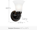 Design House Village Traditional 1-Light Indoor Dimmable Wall Sconce, Frosted Flute Glass, Twist On/Off Switch, Bathroom Bedroom Hallway,