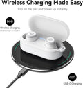TOZO T10 Wireless Earbuds Powerful Bass Stereo Wireless Charging, APP, IPX8 Matte White