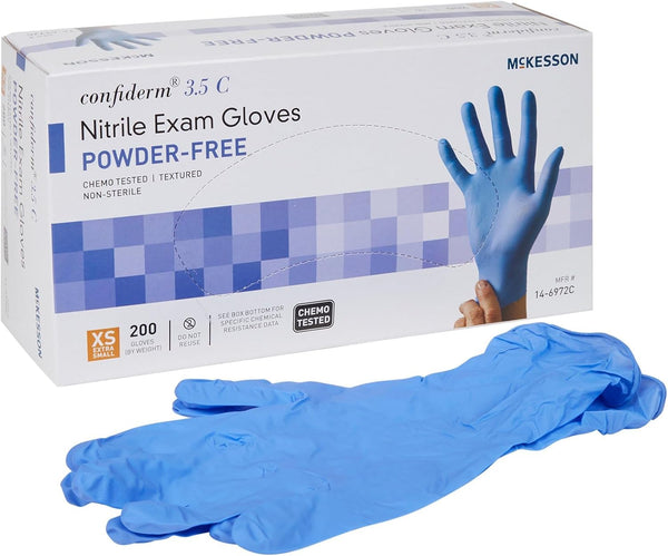 Mckesson Confiderm 3.5C Nitrile Exam Gloves - Powder-Free, Latex-Free, Ambidextrous, Non-Sterile