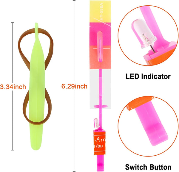 lpvoqpth 25 Sets LED Flying Set, 25 Slingshot+25 Glow Helicopter-50 Pcs, Flying Toy Outdoor Toys Glow in the Dark Party Supplies Party Favors for