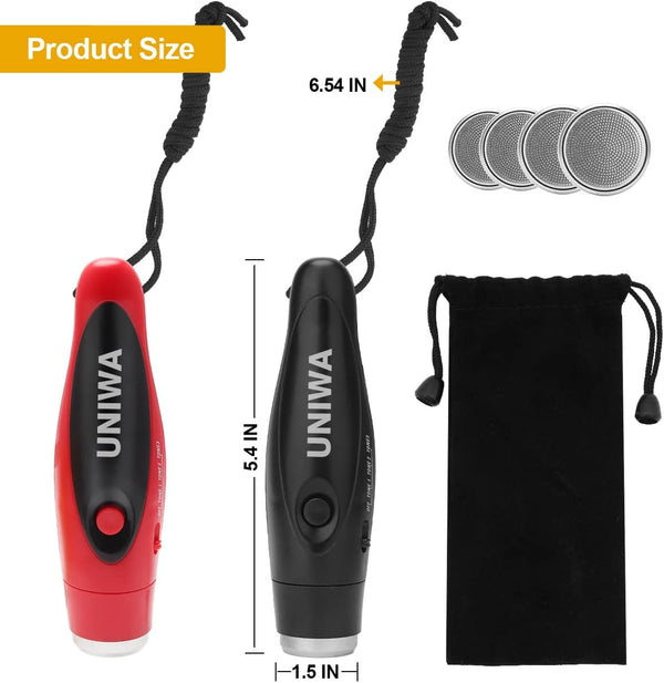 UNIWA Electronic Whistles, 2 Pack Handheld 3 Tone High Volume Electric Whistle with Lanyard for Teacher Coach Referee, Loudest Emergency Whistle