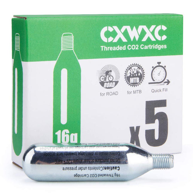 CXWXC 16G / 25G Threaded CO2 Cartridges or CO2 Inflator for Bike Tires - Cartrid