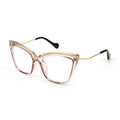 FEISEDY Women Oversized Square Blue Light Blocking Glasses Anti Eyestrain Cat Eye Fashion Eyewear B2956 Transparent Tea 55 Millimeters