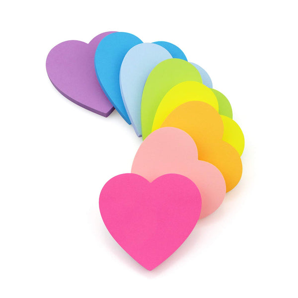 SIMONA Heart Shape Sticky Notes 3x3 in 8 Color Bright Colorful Sticky Pad 8 Bright Colors 8 Pads