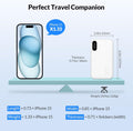 Portable Charger 10000Mah with Built in Cables and AC Wall Plug, 22.5W Fast Charging Power Bank with LED Display, 4 Outputs 3A Travel Battery Pack