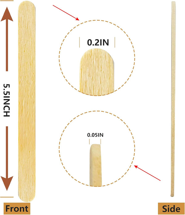 500Pcs Wooden Coffee Stir Sticks,Disposable Coffee Stirrers,5.5 Inches Biodegradable Compostable Eco-Friendly Wooden Stir Sticks,Round-End