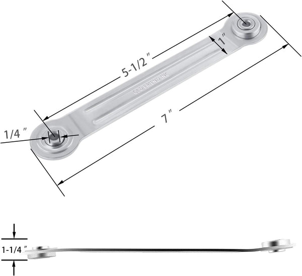 Glider Bearing Arm Bracket Replacement Hardware Rocker Parts - 7 Inch Length - 5-1/2 Inch Between Mounting Holes - 4-Pack 4 5-1/2"