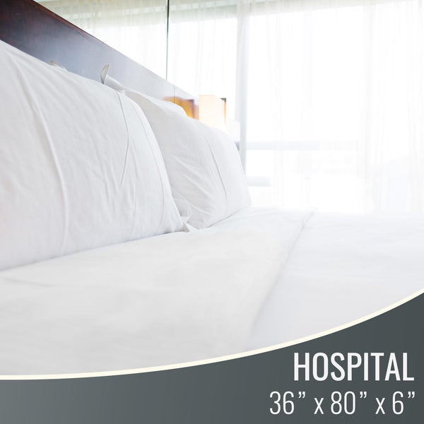 DMI Waterproof Mattress Protector, White, 36x80x6 Inch, Noiseless Plastic Fitted Hospital