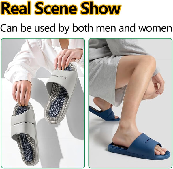 Acupressure Massage Slippers Acupressure Foot Massager Shoes Reflexology Sandals Gift for Men Women Reduce Feet Neuropathy Pain Relief and Tension