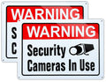 Large Video Surveillance Sign, Security Cameras In Use, 10x14, 2 Pack | UV Printed Rust-Free Aluminum; Weatherproof For Home, Business, Gate,