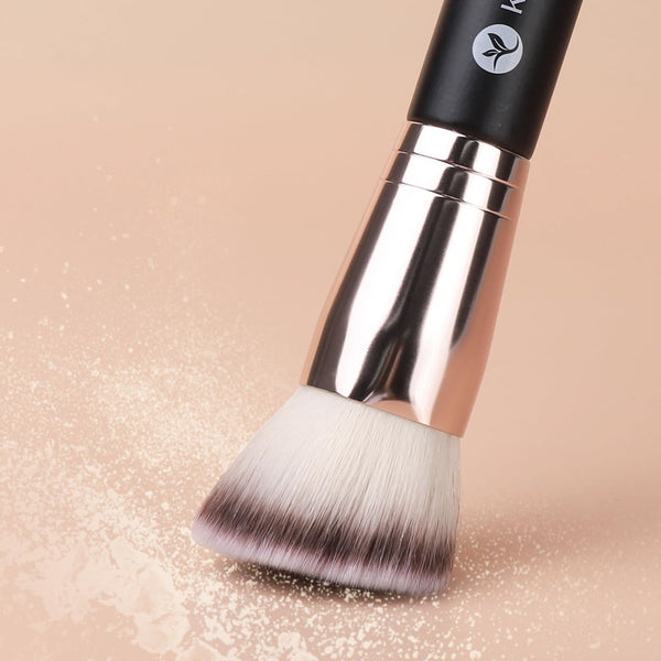 KINGMAS Foundation Makeup Brushes, 2Pcs Premium Double-Ended Makeup Brush (Flat/Angled/Angled Round/Tapered Top) for Buffing Liquid, Cream,