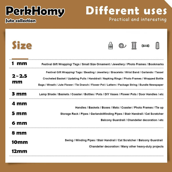 PerkHomy 1100FT Jute Twine String 2mm 3ply Natural Thin Twine for Craft Gardening Gift Wrapping Packing Material Wedding Christmas Decoration Bulk