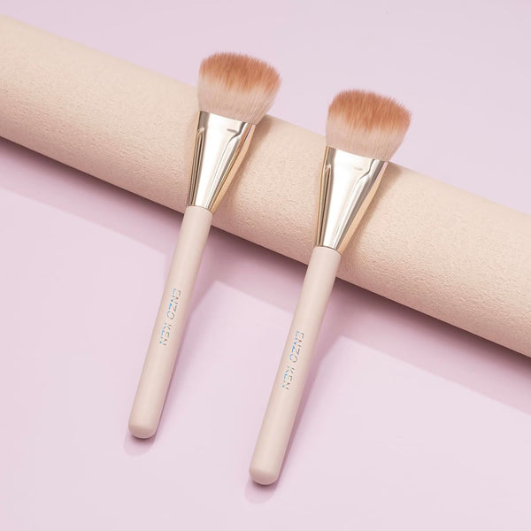 Angled Blush Brush, Blush Makeup Brush, Detail Blush Brush, Fluffy Blush Brushes for Cheeks, Contour Makeup Brushes, Power Contour Brush - Gold